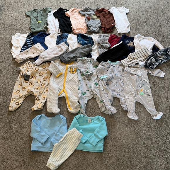 Carter's One Pieces Newborn 3 Months Baby Boys Winter Clothing Lot